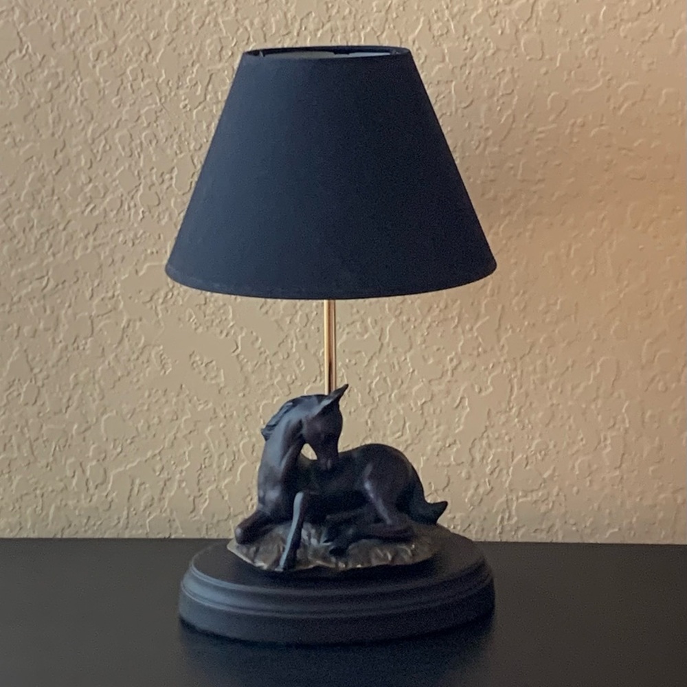 Black Horse Table Lamp